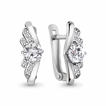 

AQUAMARINE earrings with cubic zirconia, silver 925