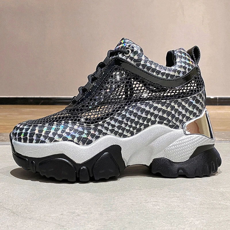 Summer Breathable Chunky Sneakers for Women 2021 Spring Gold