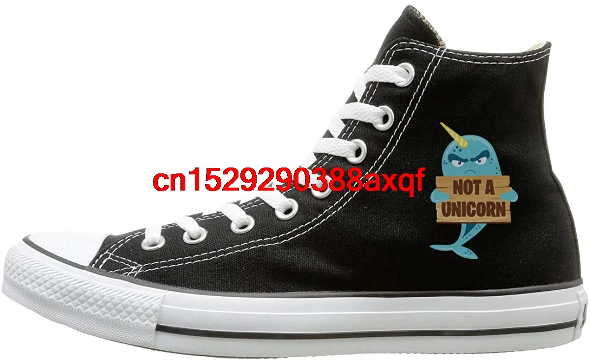 

Canvas Shoes Not A Unicorn Funny Narwhal Fish Sea Classics High Top Lace Ups Canvas Sneakers For Men's Women's