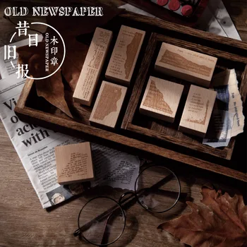 

1pcs Vintage old Newspaper series Letters Decoration Stamp Wooden Rubber Stamps Scrapbooking Stationery DIY Craft Standard Stamp