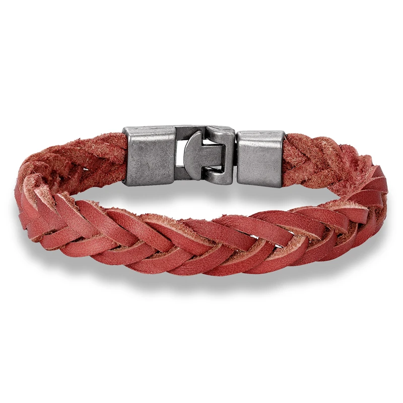 Vintage Unisex Braided leather bracelet men Genuine Leather Wrap Bracelets Women pulseras masculina Simple Jewelry Leather Bracelet