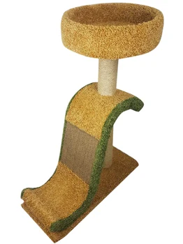 

Fluffy kittens Trampoline with stove bench Fluffy beige carpet with a green