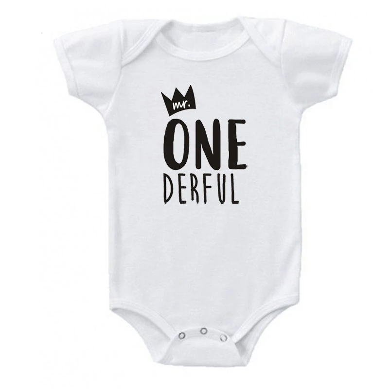 Mr One derful/боди на день рождения для новорожденных мальчиков хлопковое боди с