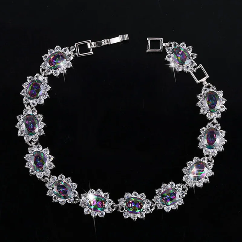 Женский винтажный браслет цепочка с фианитами B045|party bracelet|bracelet withbracelet style |