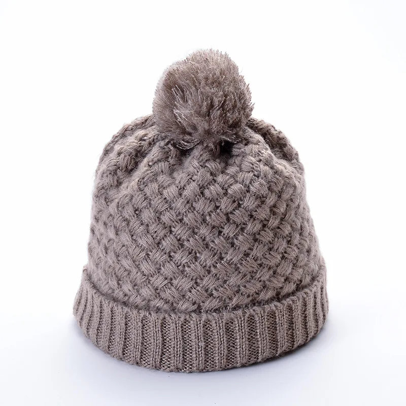 Dilidala, осенне-зимняя теплая шерстяная вязаная шапка, Толстая шерстяная шапка, мужская и женская пара, бархатные шапки, бесшовная зимняя шапка - Цвет: Khaki