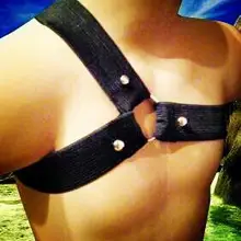 Сексуальный корсет из искусственной кожи грудной бандаж, ремешки для мужчин, геев, панк, о-образное кольцо, бюстье, корсет, пояс для груди, эластичный нейлон, на одно плечо, полуподтяжки