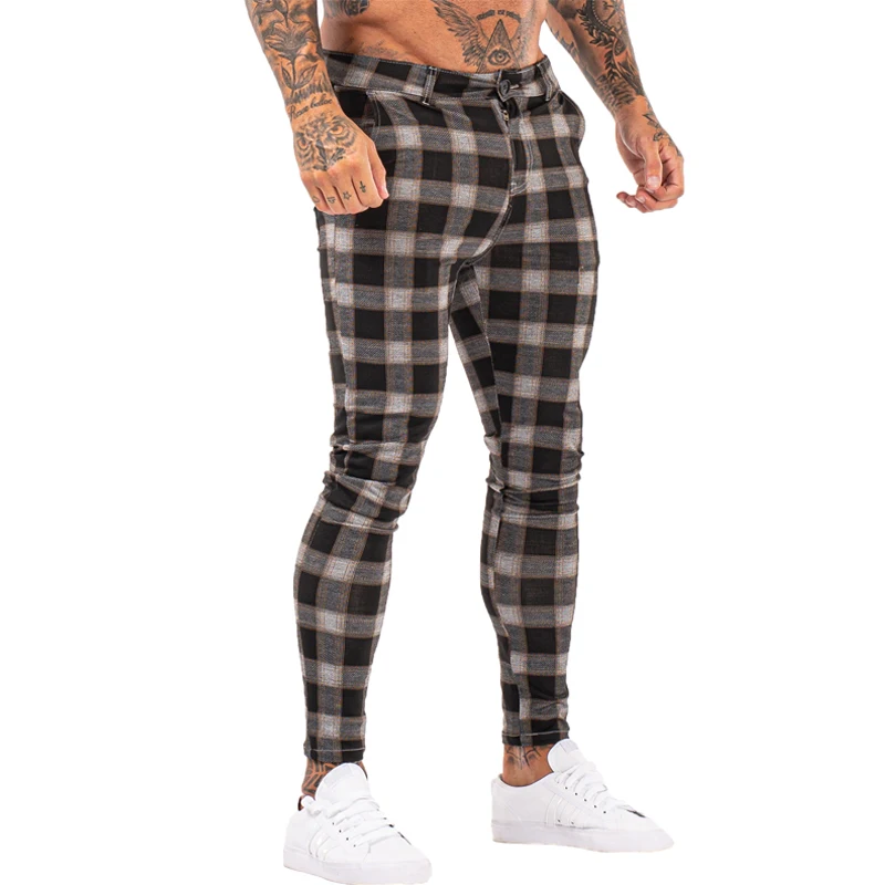 mens tartan trousers skinny