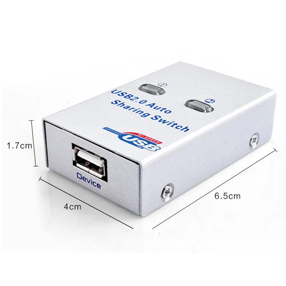 USB 2,0, офисный принтер, сканер, автоматический переключатель, концентратор, компактный, металлический, электронный, 2 порта, устройство, компьютерный адаптер, коробка, разветвитель