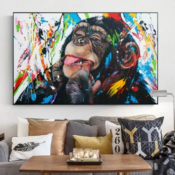 

Graffiti Cute Monkey Canvas Paintings Colorful Printed Poster and Prints Painting Wall Pictures For Living Room Home Decoran