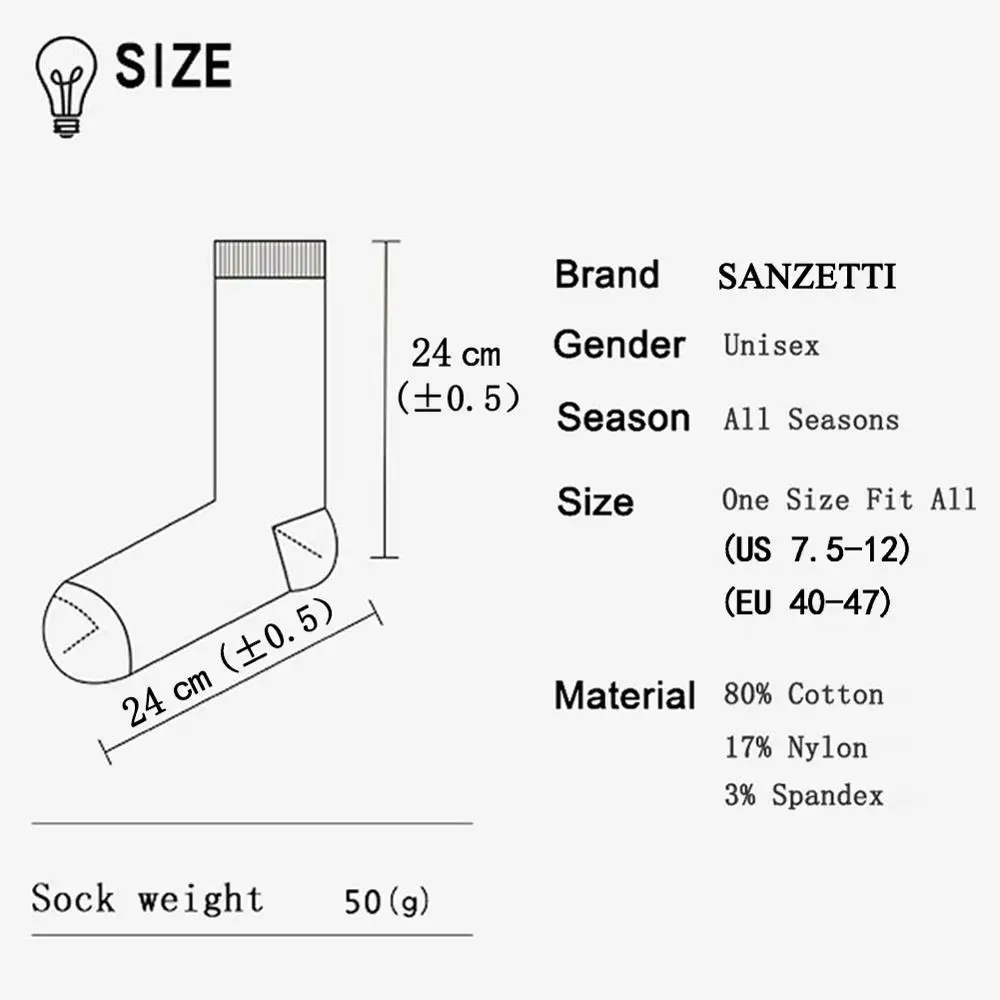 SANZETTI 5 Pairs/Lot New Style Mens Casual Combed Cotton Happy Crew Socks Personality  Pattern Party Gifts Creative Dress Socks