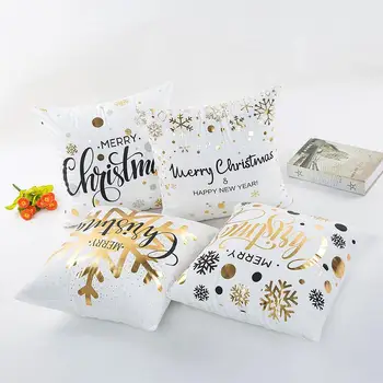 

Gold Metallic 44*44cm Comfortable Pillow Cover PillowCase NEW Creative Home Decor Christmas Pillow Case Household Waist