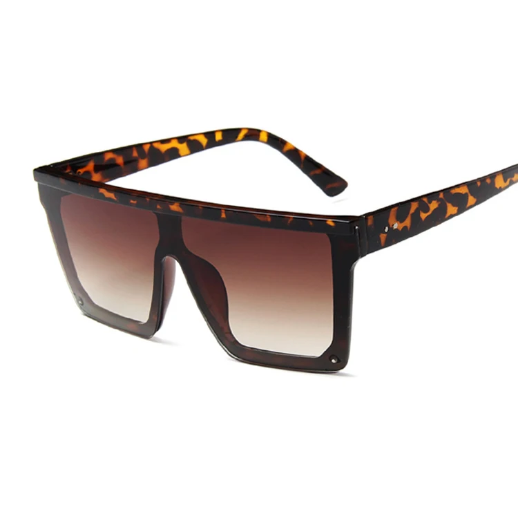 Негабаритные Квадратные Солнцезащитные очки для женщин новые модные брендовые дизайнерские женские винтажные очки с крупной оправой для уличного Oculos UV400 - Цвет линз: Leopard