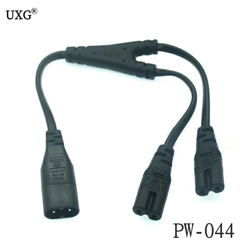 Удлинительный штекер IEC 320 C8 2-контактный штекер-2 гнезда C7 Y-образный кабель