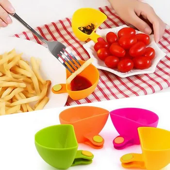 

Plate Clip On Holder Assorted Clip Container Dish Colorful Holders Plate Grab Clip-On Bowl For Tomato Sauce Salt