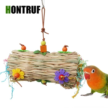 

Parrot Toy Bird Toy Small and Medium Parrot Straw Toy Bite Toy Straw Swing
