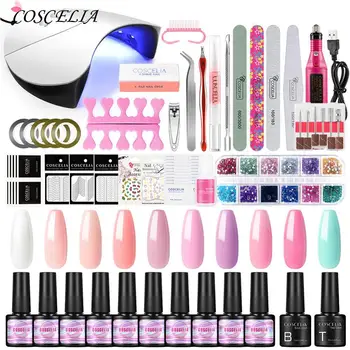 

COSCELIA Nail Set Kits 36W Nail Lamp Kit Set Nail Gel Polish Set Nail Drill Machine Nail Art Design Tools Set Manicuring Set