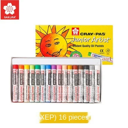 16pcs/ Lot SAKURA 16 Color Oil Pastel  Crayons Children's Soft Oil Pastel Crayons for Kid Colored Oil Pastels