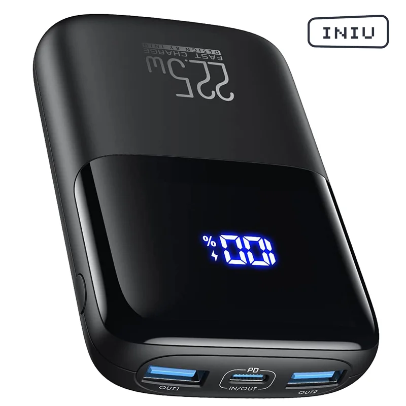 INIU 22.5W Power Bank PD 10000mAh Fast Charge Portable Charger with Phones Holder External Battery Pack for iPhone Samsung iPad bank power