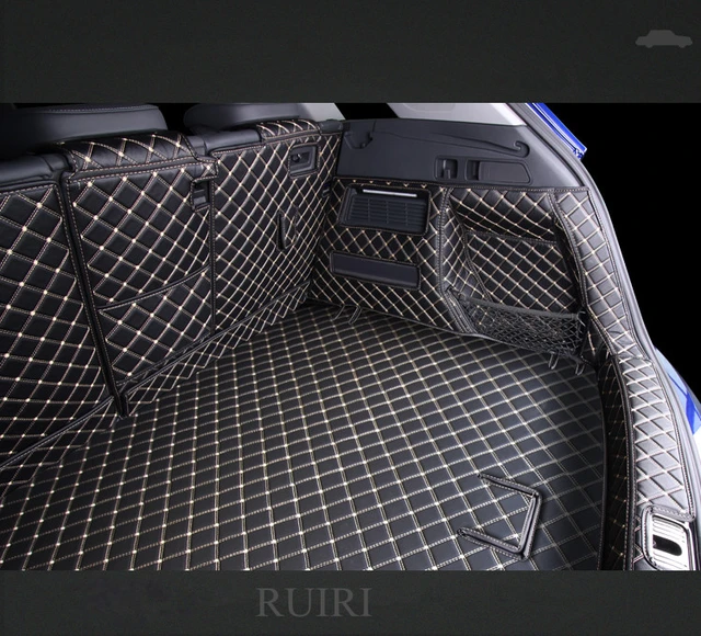  Cuir Tapis Coffre Voiture pour Audi Q5 SUV 2016-2022, sur Mesur  EntièRement Entouré Bac de Coffre Cargaison Doublure Moquettes AntidéRapant  Protection IntéRieur Accessories,D/Black-Red