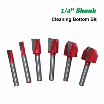 

1/4 Shank Milling Cutter Woodwork Cleaning Bottom Bit Straight Router Bit Clean Woodworking Bits Power Machine MC01110