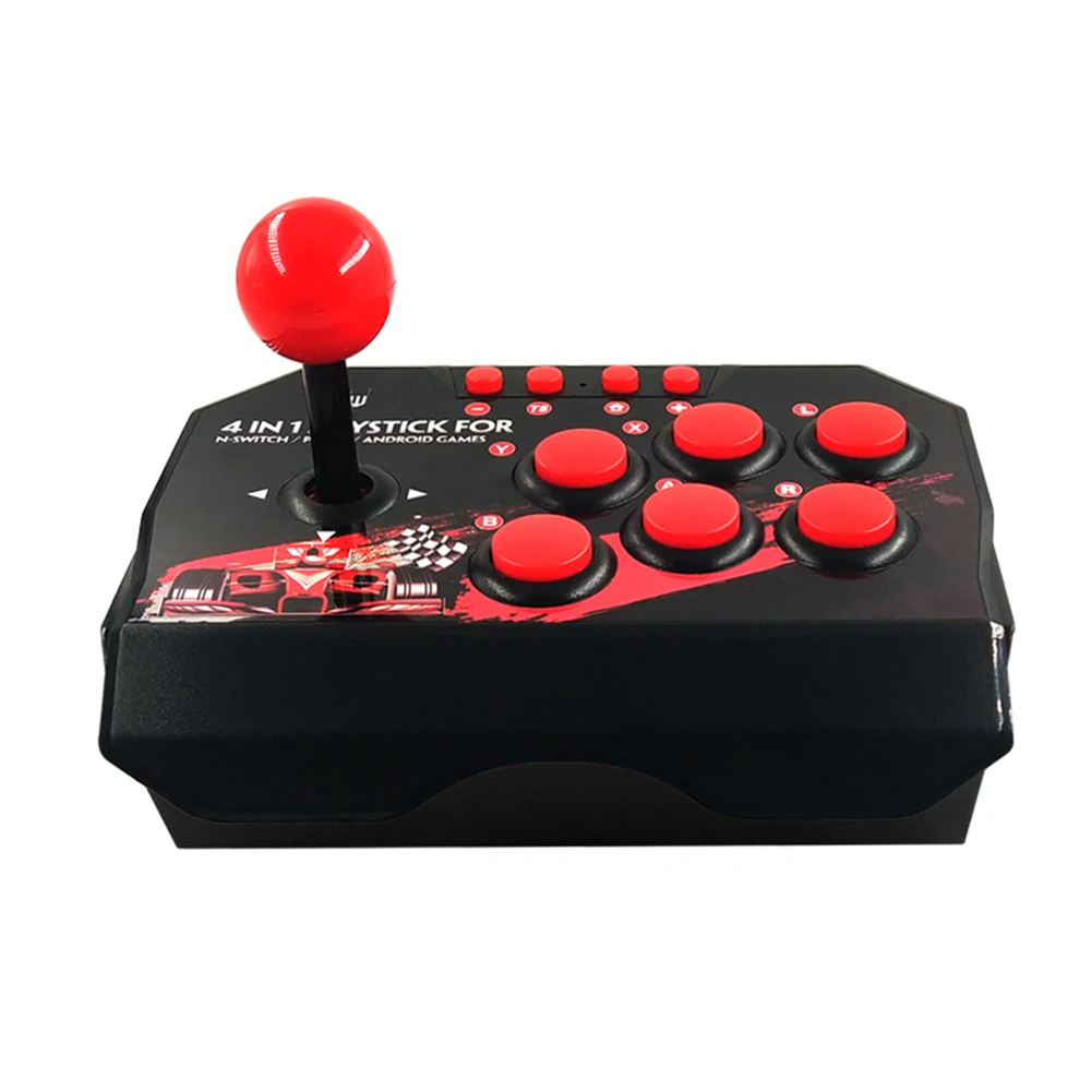 4-in-1 USB Wired Game GAMEstick Retro Arcade Station TURBO Games Console Rocker Fighting Controller for PS3/Switch/PC/Android TV