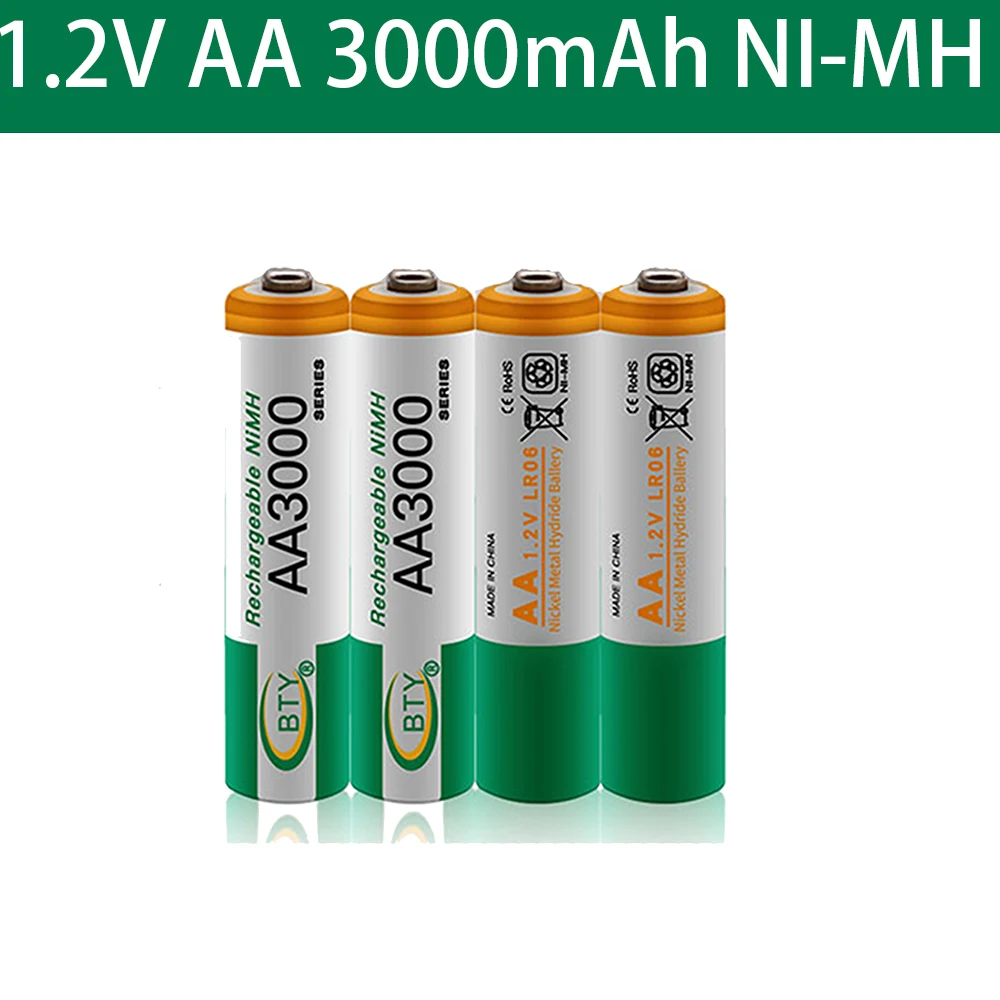 AA 3000 1 2 V качественная аккумуляторная батарея 3000mAh Ni-MH перезаряжаемая 2A