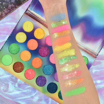 

24 Color/Sets Lasting Fluorescent Matte Eyeshadow Neon Pigment Powder Halloween Decoration Eyeshadow Palette Beauty Glazed
