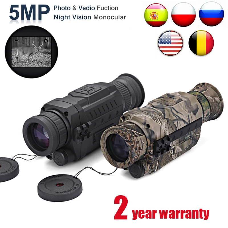 US $98.91 Wildgameplus 5x40 Digital Night Vision Monocular With 8g Tf Card Hunting Night Vision Scope Video Recorder Night Vision Optics