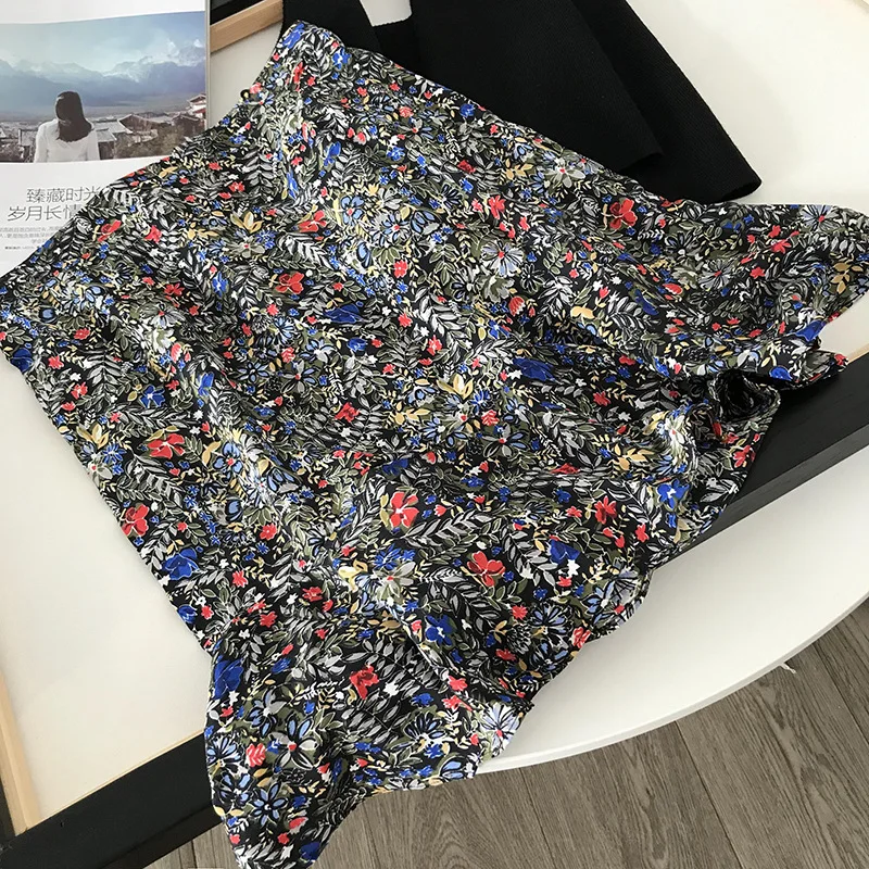 

2019 Autumn Korean-style High-waisted Versatile Printed Slimming Sheath Skirt Fashion New Style Casual 10.31