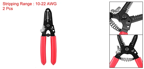 Red 10-22 AWG Uxcell 2 шт. инструмент для зачистки проводов резак щипцы Многофункциональный ручной инструмент для медных алюминиевых кабелей от 10-30 AWG - Цвет: Red 10-22 AWG