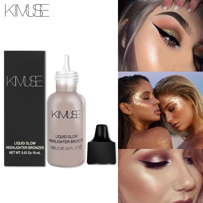 

KIMUSE Face Liquid Highlighter Illuminator Makeup Countour Glow Shimmer Shiny Bronzer Long Lasting Brighten Face Highlighter