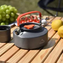 

Nordic Style Camping Kettle Outdoor Hiking Climbing Coffee Pot Tableware Picnic Set Supplies Equipment Utensils Travel Cookware