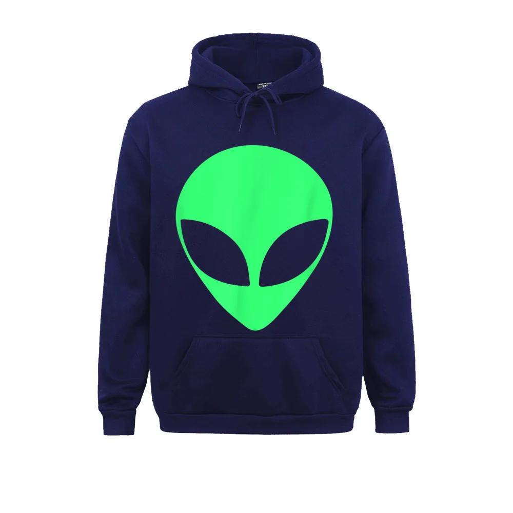 Green Alien Head 90s Style Funny High Quality Long Sleeve Crazy