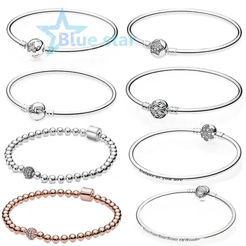 

Blue Star 100% Sterling Silver - original pandoras 1:1 Loop Beads and Pave Princess Jasmine and Aladdin Bracelet