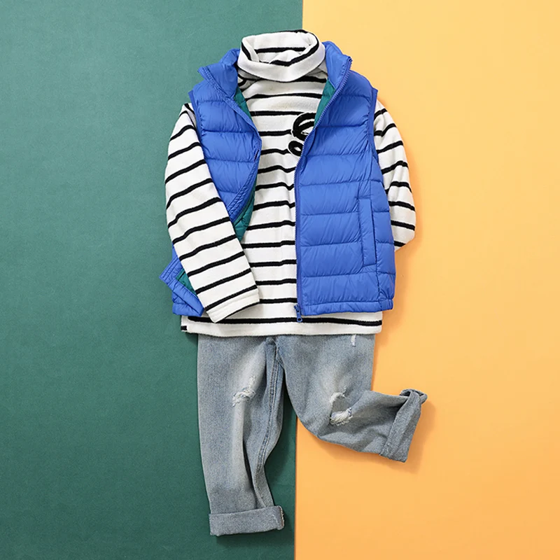 Kids Vest Coat Autumn Duck Down Sleeveless Waistcoats Boys Girls