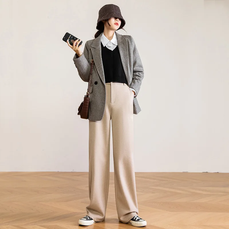 

Autumn Winter Women Pant Fashion Loose Ankle Length Pants Female Clothes Fashion Elegant New Wide Leg Pants
