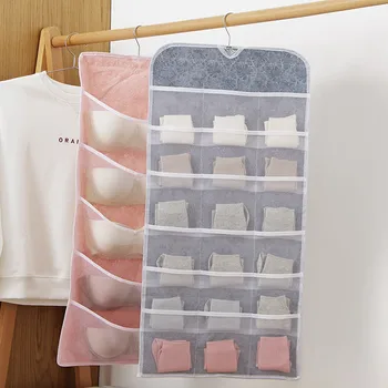 

2020 Double-sided Wardrobe Underwear Receiving Hanging Bag Hanging Bag Package Bag White Pink Gray Yellow
