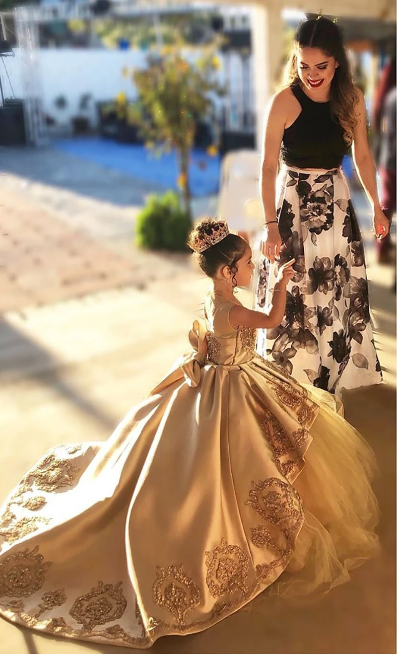 white and gold dress for kids