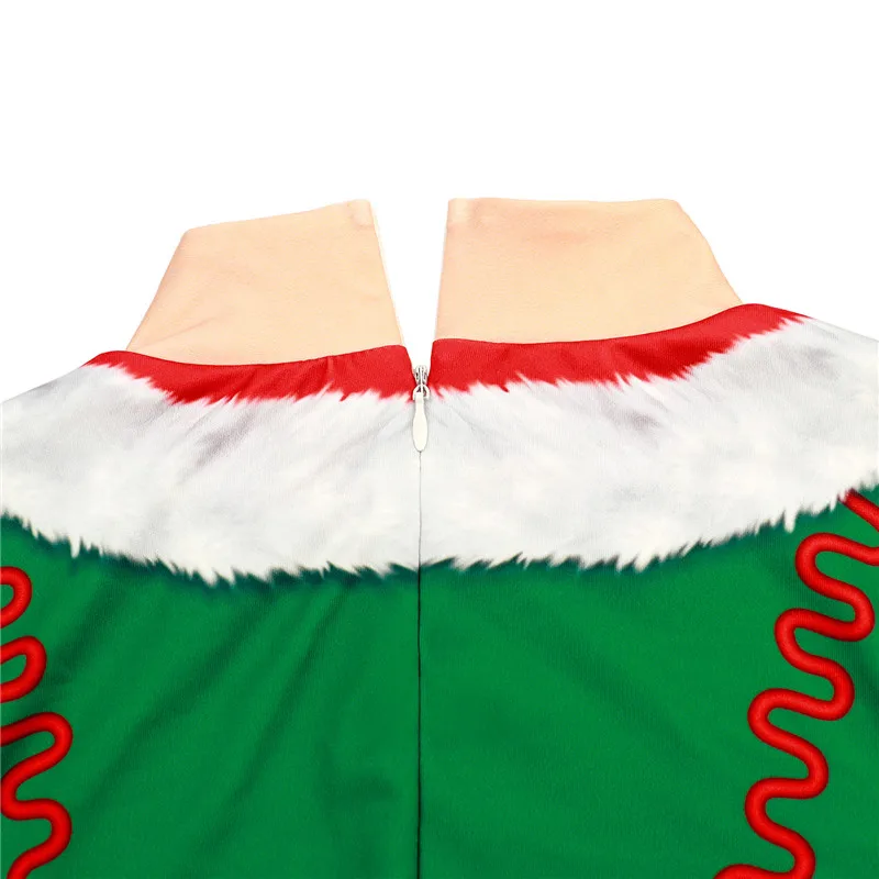 3D напечатанный Рождественский поддельный комбинезон из двух частей Санта-Клауса косплей костюм для женщин рождественские Вечерние боди