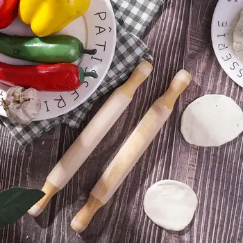 

Wood Rolling Pin Baking Cookies Biscuit Fondant Cake Dough Roller Household Bakeware Rolling Pin Kitchen Tools
