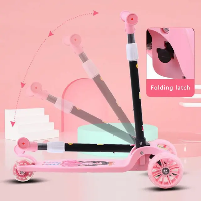 Children's Scooters Luminous Wheel Two Modes Outdoors Scooter For Kids Long Folded Four Rounds 6