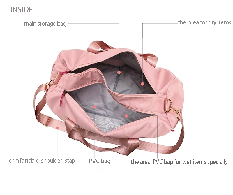 Спортивная сумка на заказ, розовая сумка для фитнеса, спортивная сумка для занятий йогой, влажной и сухой разделительной одеждой, женские и мужские дорожные сумки, сумка с принтом логотипа
