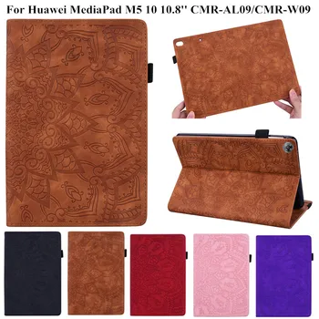 

3D Flower Embossed PU Leather Case for Huawei MediaPad Media Pad M5 10.8 CMR-W09 CMR-W19 Slim Tablet Cover for M5 10 Pro 2018
