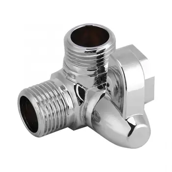 

3-Way Brass Chrome Shower Arm Diverter G1/2" T Shape Adapter Valve Pipe Connector For Handheld Shower Mixing Valve