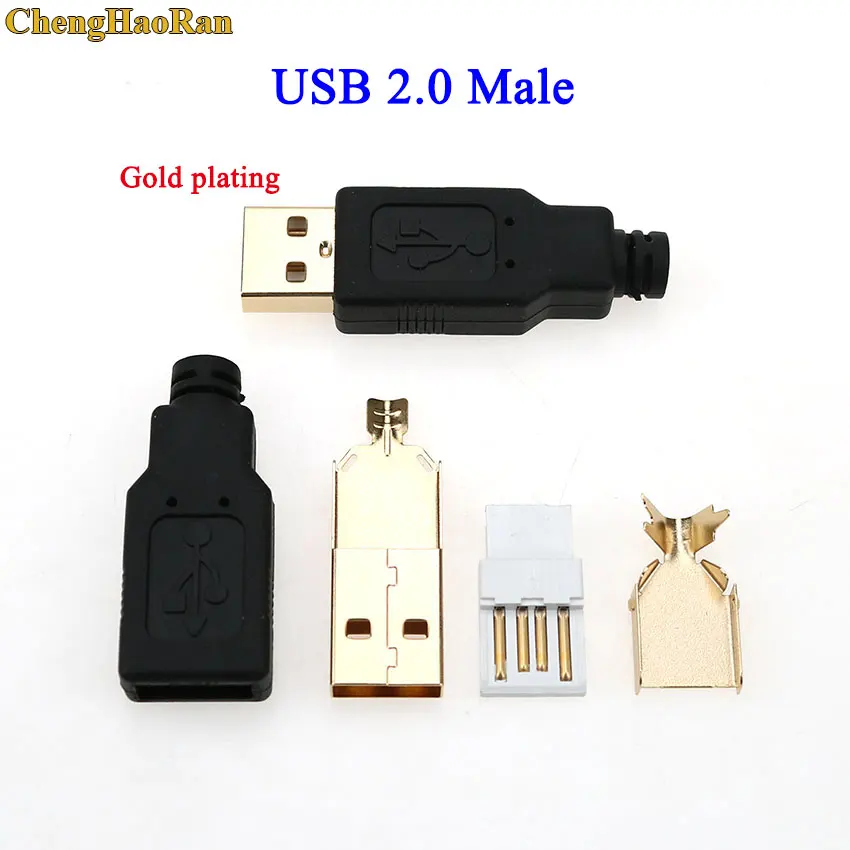 ChengHaoRan 1 шт. 5A USB Тип разъёма на Тип-c Мужской USB 5-контактный разъем Micro USB разъем Мужской Женский Разъем - Цвет: I-Black