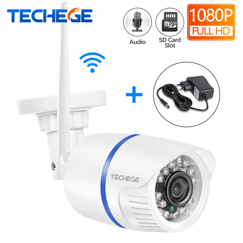 Najtaniej Techege 1080P WIFI kamera IP HD 2.0MP nagrywanie dźwięku kamera WIFI noktowizor gniazdo karty tf bezprzewodowa przewodowa kamera telewizji przemysłowej P2P Onvif