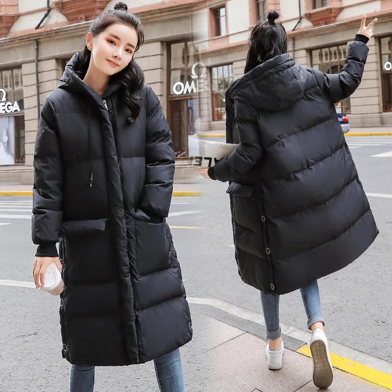 

Down Jacket Cotton-padded Clothes Women's 2018 New Style Winter Thick down Coat Korean-style Loose-Fit BF Students Long over-the