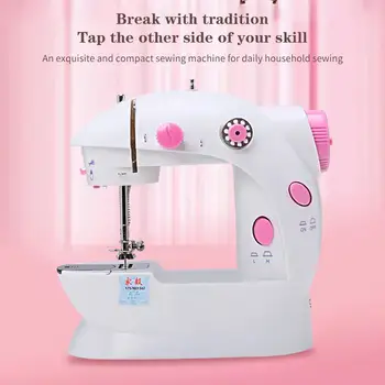 

ABS Pink Mini Sewing Machine Electric Sewing Machine Small Multifunctional Useful Automatic Portable Home Desktop Handheld