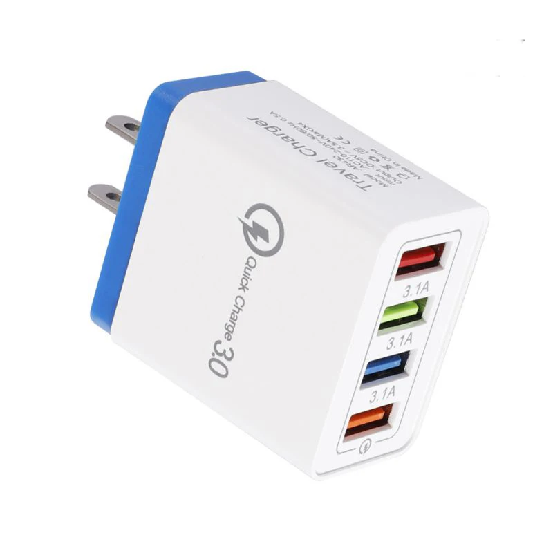 QC3.0 Быстрая зарядка 4 порта USB зарядное устройство Быстрая зарядка портативное дорожное настенное зарядное устройство EU/US стандартный блок питания