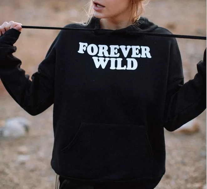

Женские толстовки с капюшоном Kwawaii Forever Wild, Осенние Топы с длинным рукавом, пуловер с графическим рисунком, Модная хлопковая Женская одежда, Прямая поставка